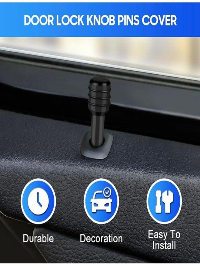 AUTO MT مجموعة مقابض قفل أبواب السيارة (4 قطع)، إكسسوارات سيارات، مجموعة مقابض قفل أبواب السيارة العالمية، مصنوعة من سبائك الألومنيوم، لون أسود، مقاومة للخدش - Image 4